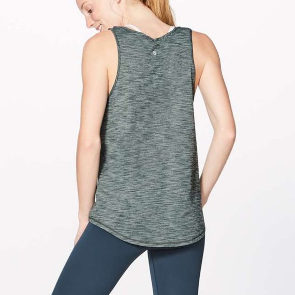 Lululemon Do The Twist Tank Heathered Dark Forest Size 4 - Picture 5 of 6